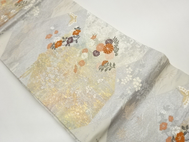 JAPANESE NAGOYA OBI / WOVEN FLOWERS